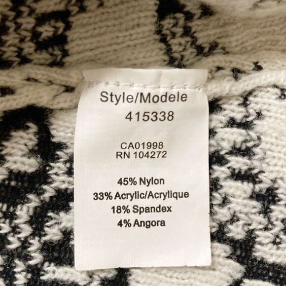 SPANNER Black creamy white damask pattern sweater ~ Goth LARGE XL 1X knit top - Picture 13 of 16